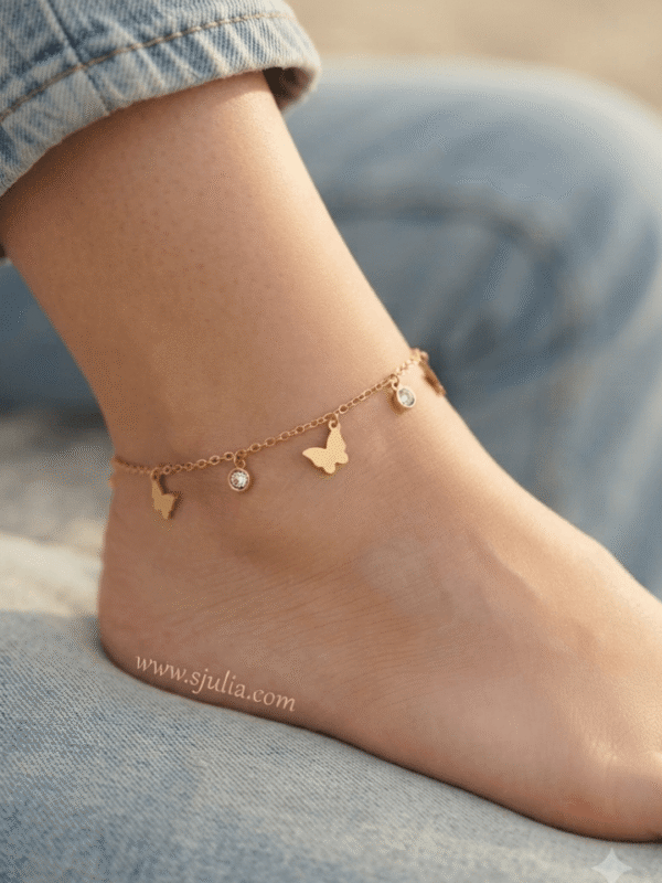 Afreen— Gold Butterfly Charm Anklet Afreen— Gold Butterfly Charm Anklet
