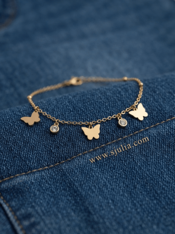 Afreen— Gold Butterfly Charm Anklet Afreen— Gold Butterfly Charm Anklet