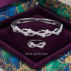 2 Rania - Sterling Silver Pave Link Bracelet & Ring Set
