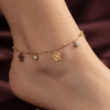 Dainty Gold Flower Charm Anklet Dainty Gold Flower Charm Anklet