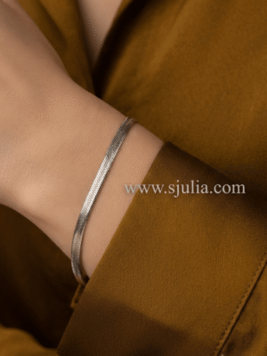 Nadia Silver Herringbone Chain Bracelet Nadia Silver Herringbone Chain Bracelet