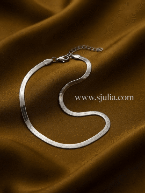 Nadia Silver Herringbone Chain Bracelet