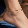 Aftaab – Rose Gold Sun Crystal Anklet worn on ankle Aftaab – Rose Gold Sun Crystal Anklet worn on ankle