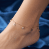 Aftaab – Rose Gold Sun Crystal Anklet worn on ankle Aftaab – Rose Gold Sun Crystal Anklet worn on ankle
