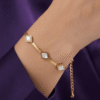 Sadaf — Gold Diamond Stone Bracelet worn on wrist Sadaf — Gold Diamond Stone Bracelet worn on wrist