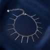 Chandi – Silver Fringe Bar Anklet worn on ankle Chandi – Silver Fringe Bar Anklet worn on ankle