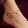 Sadaf-e-Sahil – Rose Gold Seashell Anklet worn on ankle Sadaf-e-Sahil – Rose Gold Seashell Anklet worn on ankle