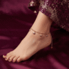 Sadaf-e-Sahil – Rose Gold Seashell Anklet worn on ankle Sadaf-e-Sahil – Rose Gold Seashell Anklet worn on ankle