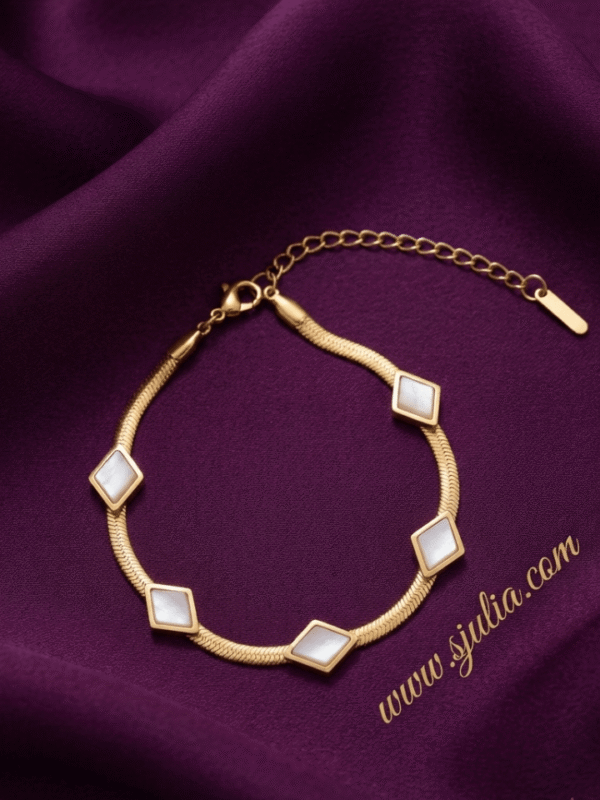 Sadaf — Gold Diamond Stone Bracelet worn on wrist Sadaf — Gold Diamond Stone Bracelet worn on wrist
