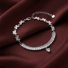 Titli – Silver Baguette Crystal Anklet worn on ankle