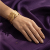 Chêne — Gold Oak Leaf Acorn Cuff Bracelet worn on wrist