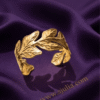 Chêne — Gold Oak Leaf Acorn Cuff Bracelet worn on wrist