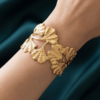 Layla – Leaf Motif Handcuff worn on wrist