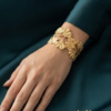 Layla – Leaf Motif Handcuff worn on wrist