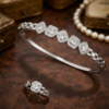 Silver bangle with square halo crystals and matching ring. Tarnish-free, statement fit. Free COD in Pakistan. Order online today! Silver bangle with square halo crystals and matching ring. Tarnish-free, statement fit. Free COD in Pakistan. Order online today!