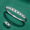 Rukhsar – Sterling Silver Pave Link Bangle & Ring Set Rukhsar – Sterling Silver Pave Link Bangle & Ring Set