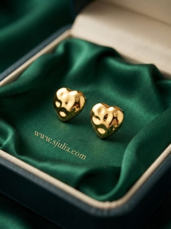 Nyla – Puffy Heart Gold Stud Earrings Nyla – Puffy Heart Gold Stud Earrings