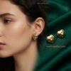 Nyla – Puffy Heart Gold Stud Earrings Nyla – Puffy Heart Gold Stud Earrings