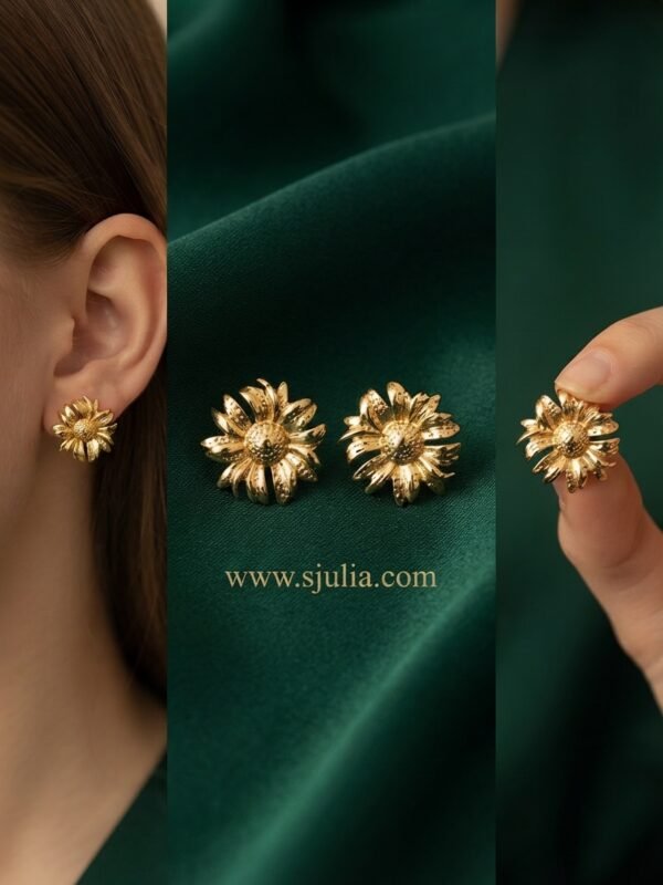 Suraiya – Sunflower Gold Stud Earrings Suraiya – Sunflower Gold Stud Earrings