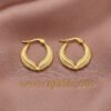 Areeba – Feather Leaf Gold Hoop Earrings Areeba – Feather Leaf Gold Hoop Earrings
