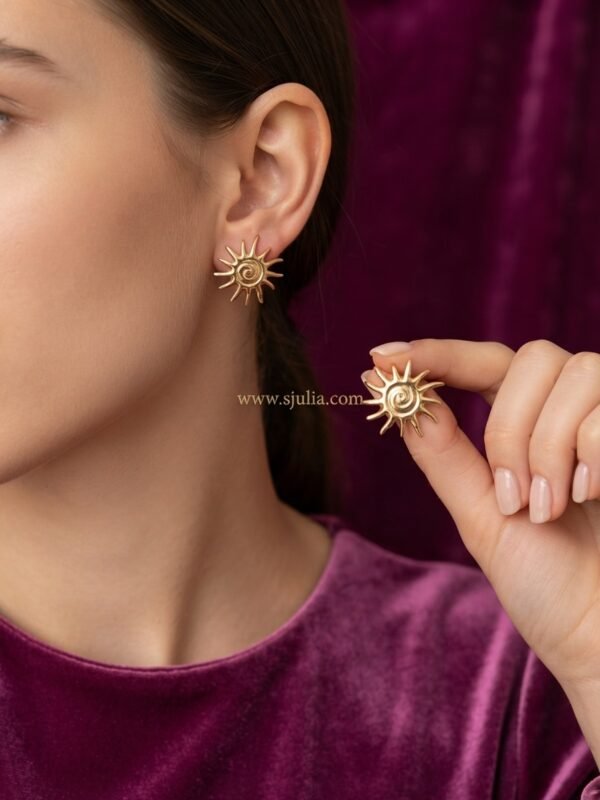 Sitara – Sun Spiral Gold Stud Earrings Sitara – Sun Spiral Gold Stud Earrings