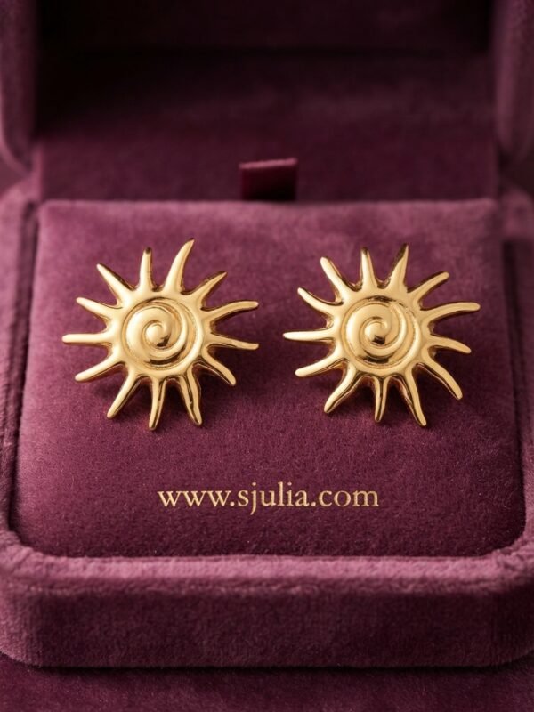 Sitara – Sun Spiral Gold Stud Earrings Sitara – Sun Spiral Gold Stud Earrings