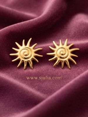 Sitara – Sun Spiral Gold Stud Earrings
