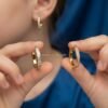 Alizeh – Crystal Pavé Gold Hoop Earrings Alizeh – Crystal Pavé Gold Hoop Earrings