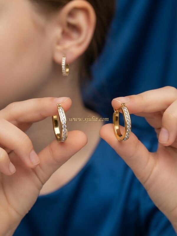 Alizeh – Crystal Pavé Gold Hoop Earrings Alizeh – Crystal Pavé Gold Hoop Earrings