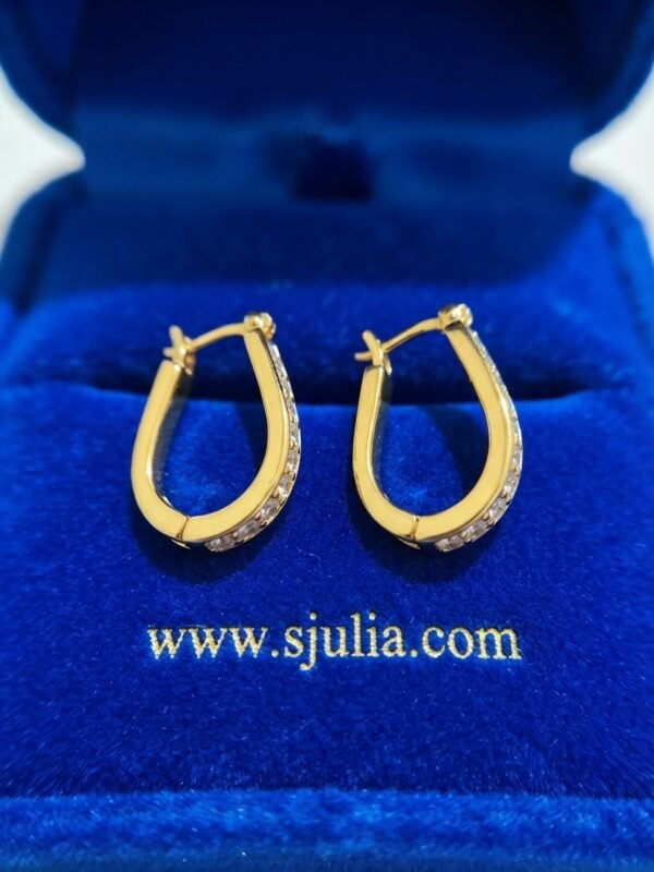 Alizeh – Crystal Pavé Gold Hoop Earrings Alizeh – Crystal Pavé Gold Hoop Earrings