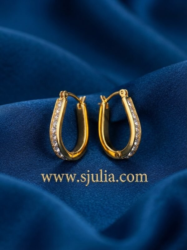 Alizeh – Crystal Pavé Gold Hoop Earrings Alizeh – Crystal Pavé Gold Hoop Earrings