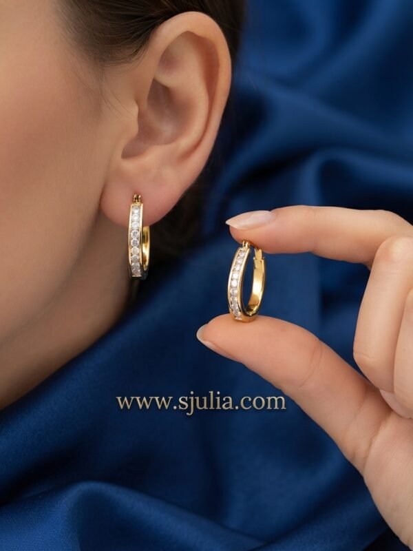Alizeh – Crystal Pavé Gold Hoop Earrings Alizeh – Crystal Pavé Gold Hoop Earrings