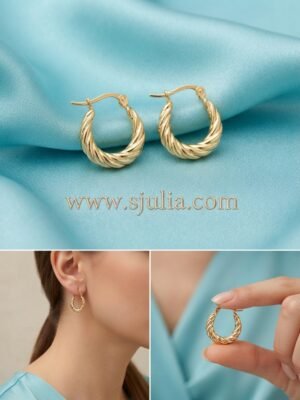 Farwa – Chunky Twist Gold Hoop Earrings
