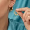 Farwa – Chunky Twist Gold Hoop Earrings Farwa – Chunky Twist Gold Hoop Earrings