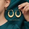 Sabreen – Laurel Leaf Gold Hoop Earrings Sabreen – Laurel Leaf Gold Hoop Earrings