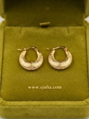 Rida – Swirl Etched Gold Hoop Earrings