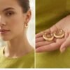 Rida – Swirl Etched Gold Hoop Earrings Rida – Swirl Etched Gold Hoop Earrings