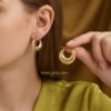 Rida – Swirl Etched Gold Hoop Earrings Rida – Swirl Etched Gold Hoop Earrings