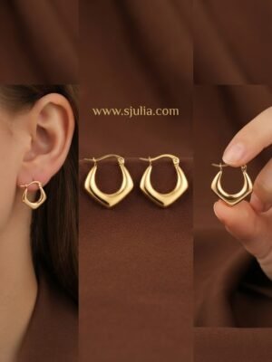 Mishal – Angular Pointed Gold Hoop Earrings