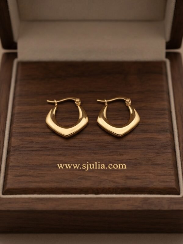 Mishal – Angular Pointed Gold Hoop Earrings Mishal – Angular Pointed Gold Hoop Earrings