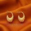 Zoha – Shrimp Ribbed Gold Hoop Earrings Zoha – Shrimp Ribbed Gold Hoop Earrings