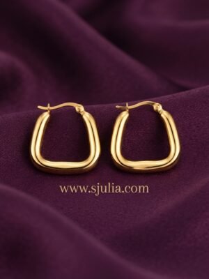 Nashwa – Geometric Trapezoid Gold Hoop Earrings