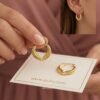 Areeba – Feather Leaf Gold Hoop Earrings Areeba – Feather Leaf Gold Hoop Earrings