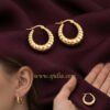 Noor – Ribbed Teardrop Gold Hoop Earrings Noor – Ribbed Teardrop Gold Hoop Earrings