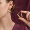 Rushna – Wavy Heart Gold Hoop Earrings Rushna – Wavy Heart Gold Hoop Earrings