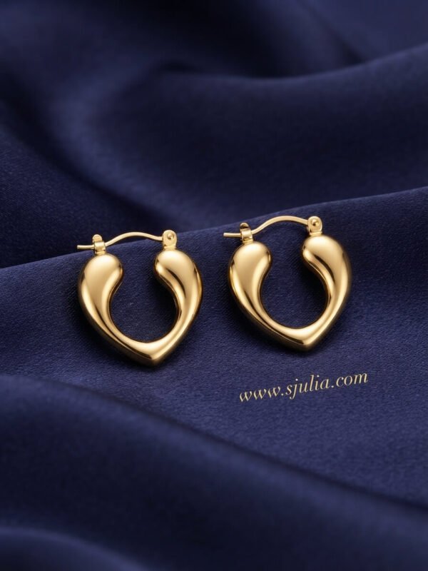 Ishaal – Open Heart Gold Hoop Earrings Ishaal – Open Heart Gold Hoop Earrings