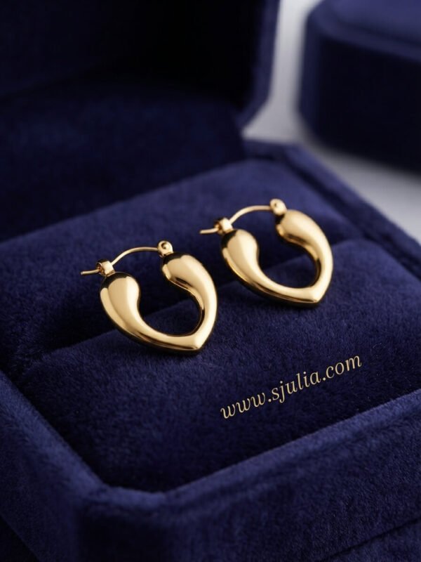 Ishaal – Open Heart Gold Hoop Earrings Ishaal – Open Heart Gold Hoop Earrings