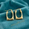 Hania – Rectangular Gold Hoop Earrings Hania – Rectangular Gold Hoop Earrings