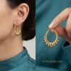 Ayesha – Beaded Petal Gold Hoop Earrings Ayesha – Beaded Petal Gold Hoop Earrings