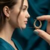 Ayesha – Beaded Petal Gold Hoop Earrings Ayesha – Beaded Petal Gold Hoop Earrings